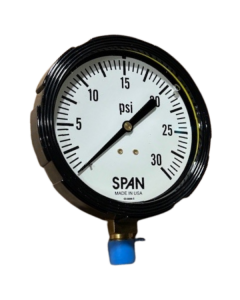 SPAN 3.5" Pressure Gauge, 30 PSI, 1/4" Bottom Stem Mount