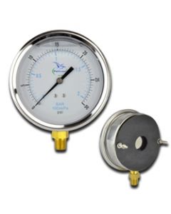 4" Stainless Steel Case Pressure Gauge, 30 PSI